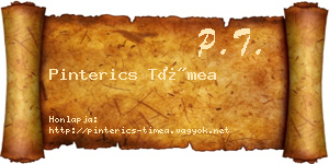 Pinterics Tímea névjegykártya