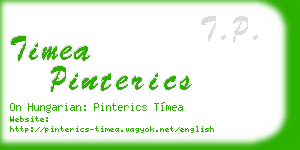 timea pinterics business card